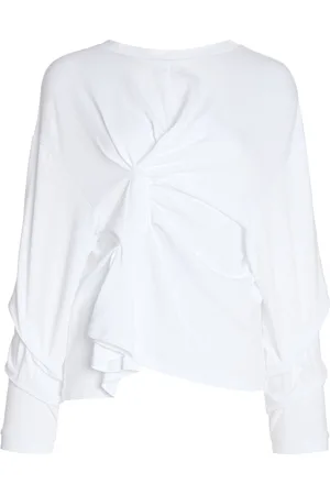 A.W.A.K.E. MODE Organic Cotton Open-Back Knotted Jersey Top, , S