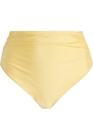 Simkhai Teya Ruched High-Rise Bikini Bottoms, , XS