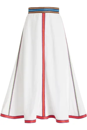 Rosie Assoulin Quartered Cotton A-Line Midi Skirt, , US 4