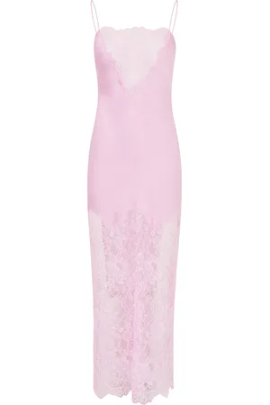 LOVESHACKFANCY Amarissa Lace-Paneled Satin Maxi Dress, , S