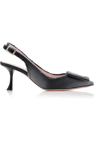 Roger Vivier Raw Edge Denim Slingback Pumps, , IT 37