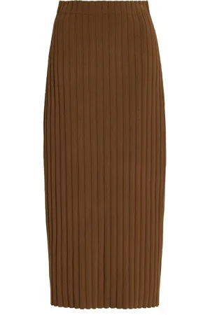 By Malene Birger Fiemme Ribbed-Knit Column Maxi Skirt, , S