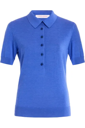 Carolina Herrera Knit Silk-Blend Polo Top, , XS