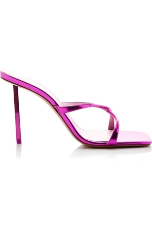Amina Muaddi Adriana Metallic-Leather Sandals, , IT 36