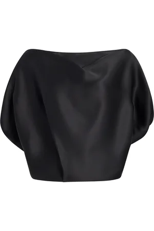 Khaite Niles Draped Silk Top, , US 4