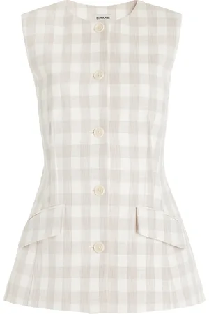 Simkhai Calliope Gingaham Vest, , US 6