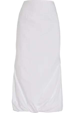 16Arlington Liore Draped Cotton Midi Skirt, , UK 6