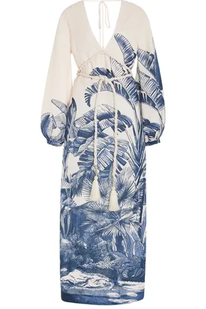 Andres Otalora Exclusive Playa Blanca Braid-Detailed Linen Maxi Dress, , US 0