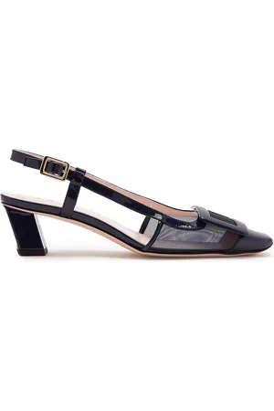 Roger Vivier Belle Vivier Lacquered Mesh Slingback Pumps, , IT 36