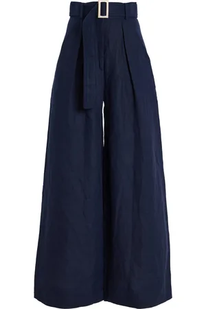 Matthew Bruch High-Rise Linen Wide-Leg Pants, , US 2