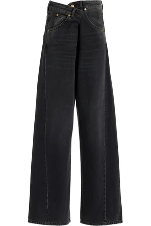 DARKPARK Ines Fold-Over Low-Rise Rigid Wide-Leg Jeans, , 24
