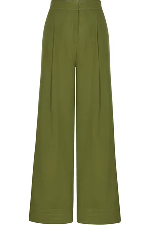 Andres Otalora Hablale De Ti Pleated Linen Wide-Leg Pants, , US 2