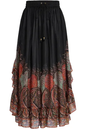 ZIMMERMANN Rhiannon Ruffled Silk Maxi Skirt, , 0P