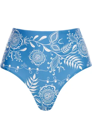 Agua by Agua Bendita Magenta Floral High-Rise Bikini Bottoms, , L