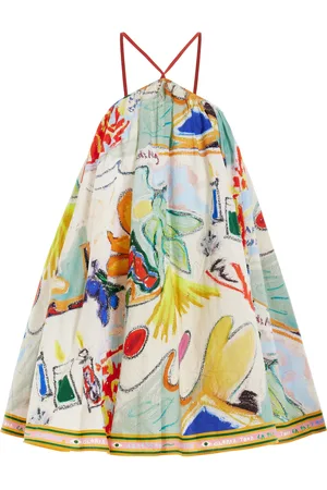 ALÉMAIS La Charrasca Organic-Cotton Mini Halter Dress, , AU 12