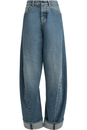 Maison Margiela Oversized High-Rise Cotton Wide-Leg Jeans, , 26