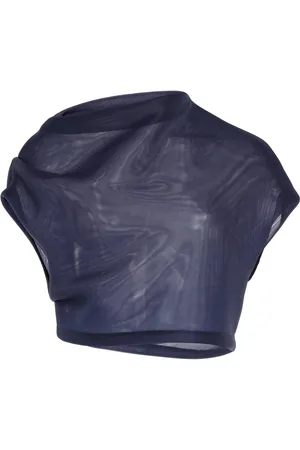 BRANDON MAXWELL The Helene Cowl-Neck Draped Crop Top, , US 0