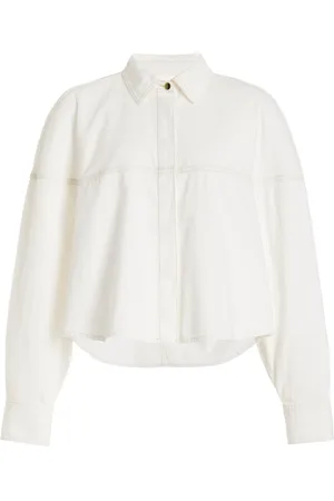 Frame The Bubble Cropped Cotton Shirt, , XS