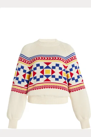 High Lara Fair Isle Knit Cotton Sweater, , XS