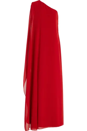 Andres Otalora Asymmetric Georgette Maxi Cape Dress, , US 0
