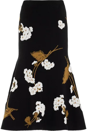 Erdem Embroidered Knit Midi Skirt, , L