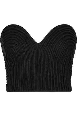 Andres Otalora Templo Hand-Embroidered Linen Corset Top, , US 12