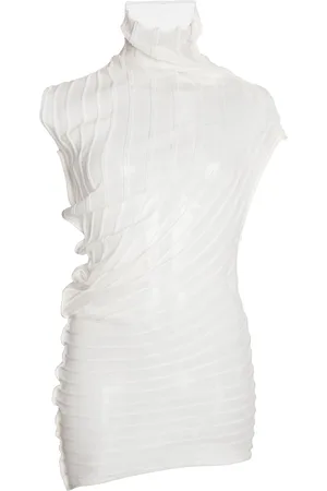 Victoria Beckham Sheer-Knit Sleeveless Top, , S