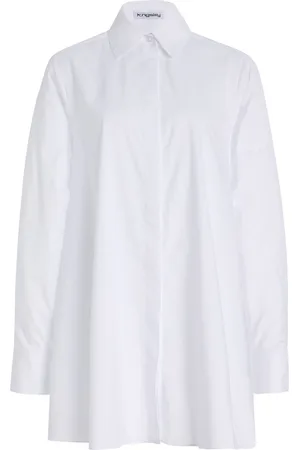 K.NGSLEY Gaia Open-back Cotton Poplin Mini Shirt Dress, , FR 34