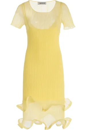 Simkhai Jett Sheer Plissé Mini Dress, , L
