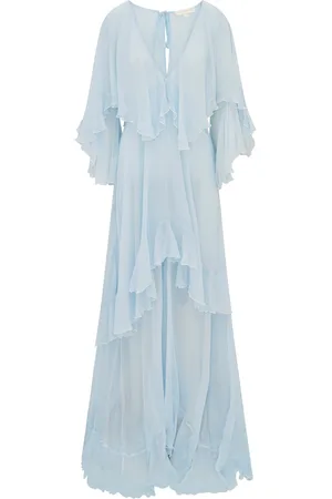 LOVESHACKFANCY Collia Tiered Silk Chiffon Maxi Dress, , S