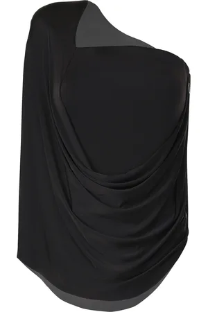Gaurav Gupta One-Shoulder Draped Jersey Top, , US 12