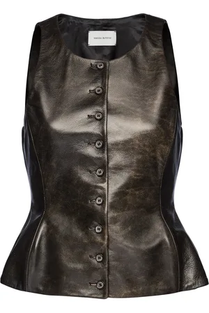 MAGDA BUTRYM Peplum Leather Vest, , FR 34