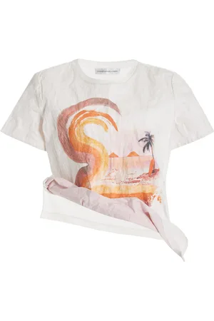 CHRISTOPHER ESBER Exclusive Surf-Print Crushed-Cotton T-Shirt, , AU 6