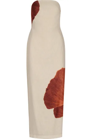 Andres Otalora Nosso Amor Strapless Linen-Blend Maxi Dress, , US 0
