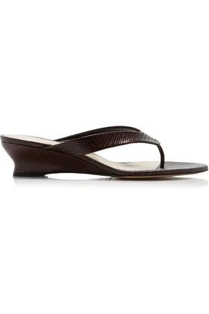Le Monde Beryl Micro-Wedge Snake-Effect Leather Mules, , IT 41