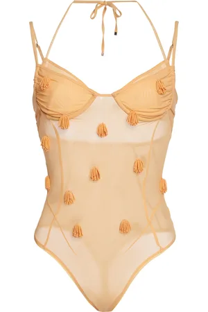Jacquemus Ilha Beaded Mesh Bodysuit, , FR 38