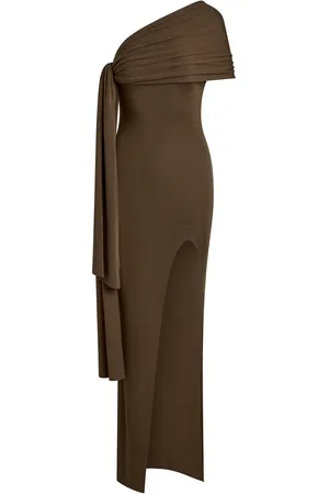 AYA MUSE Hale Scarf-Detailed Knit Silk-Blend Maxi Dress, , XS