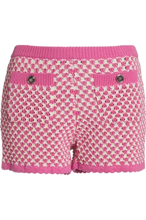 VERSACE La Vacanza Crocheted Compact Cotton Shorts, , IT 40