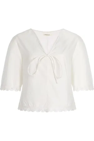 By Malene Birger Ulrikke Embroidered Organic Cotton Top, , EU 34