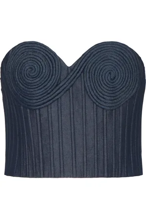 Andres Otalora Encuentrame Sculpted Tencel Bustier Top, , US 6