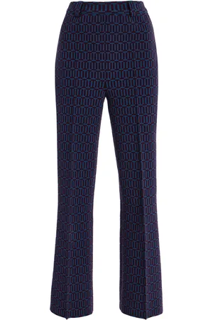 High Charlie Cotton-Blend Geo-Jacquard Flared Pants, , XS