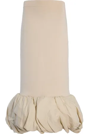 Simkhai Camille Linen-Blend Bubble Midi Skirt, , XS
