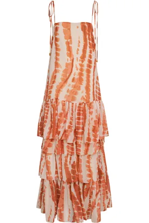 Andres Otalora Tha Tiered Chiffon Maxi Dress, , US 6