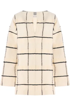 Totême Windowpane-Checked Cotton-Blend Tunic, , FR 34