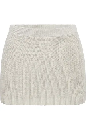 AYA MUSE Kivu Ribbed-Knit Cotton-Blend Mini Skirt, , XS