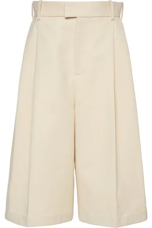 Bottega Veneta Pleated Cotton Shorts, , IT 36
