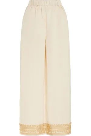 All That Remains Exclusive Diego Embroidered Linen Wide-Leg Pants, , AU 8