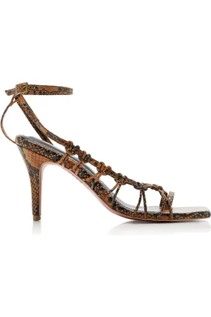 JOHANNA ORTIZ Aventurera Nocturna Python-Embossed Leather Sandals, , IT 37