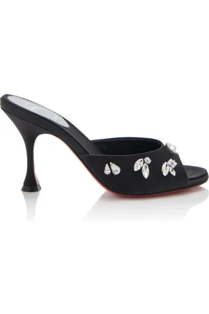 Christian Louboutin Degraqueen 85mm Crystal-Embellished Crepe Satin Sandals, , IT 36