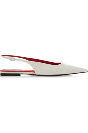 Stella McCartney Elsa Croc-Effect Vegan Leather Slingback Flats, , IT 36